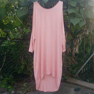 Vero Moda Pink Asymmetrical Cold Shoulder Dress
